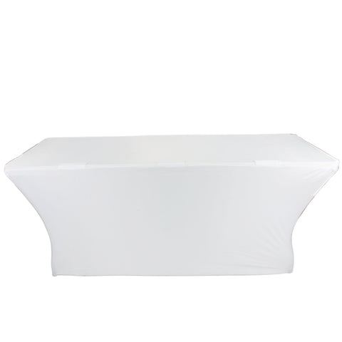 4 Ft. Open Back Spandex Table Cover Scrim - White