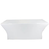 6 Ft. Open Back Spandex Table Cover Scrim - White