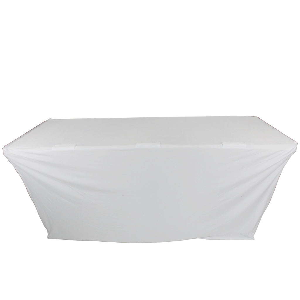 6 Ft. Open Back Spandex Table Cover Scrim - White