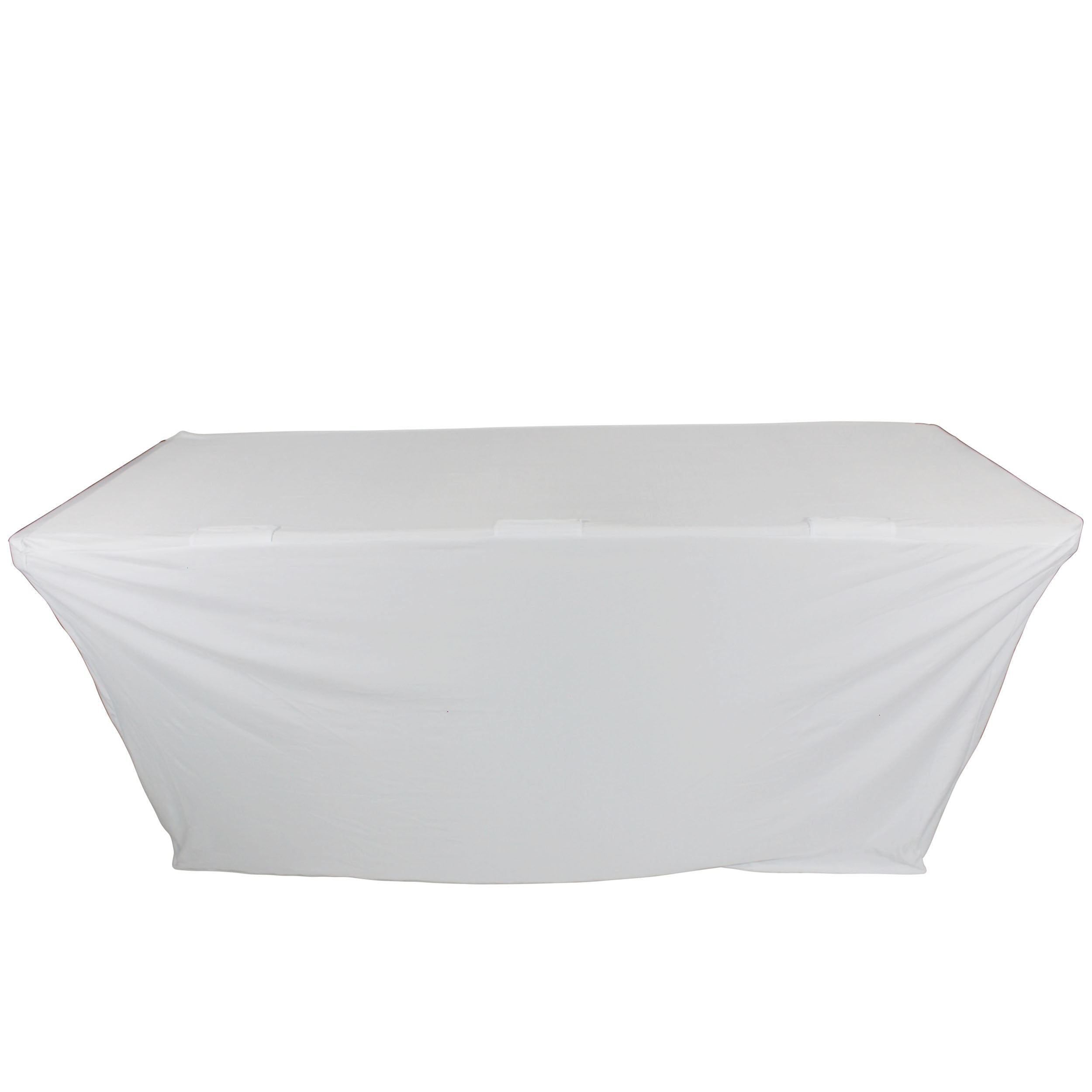 4 Ft. Open Back Spandex Table Cover Scrim - White