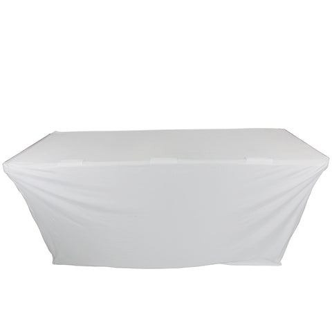 4 Ft. Open Back Spandex Table Cover Scrim - White