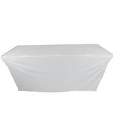 6 Ft. Open Back Spandex Table Cover Scrim - White