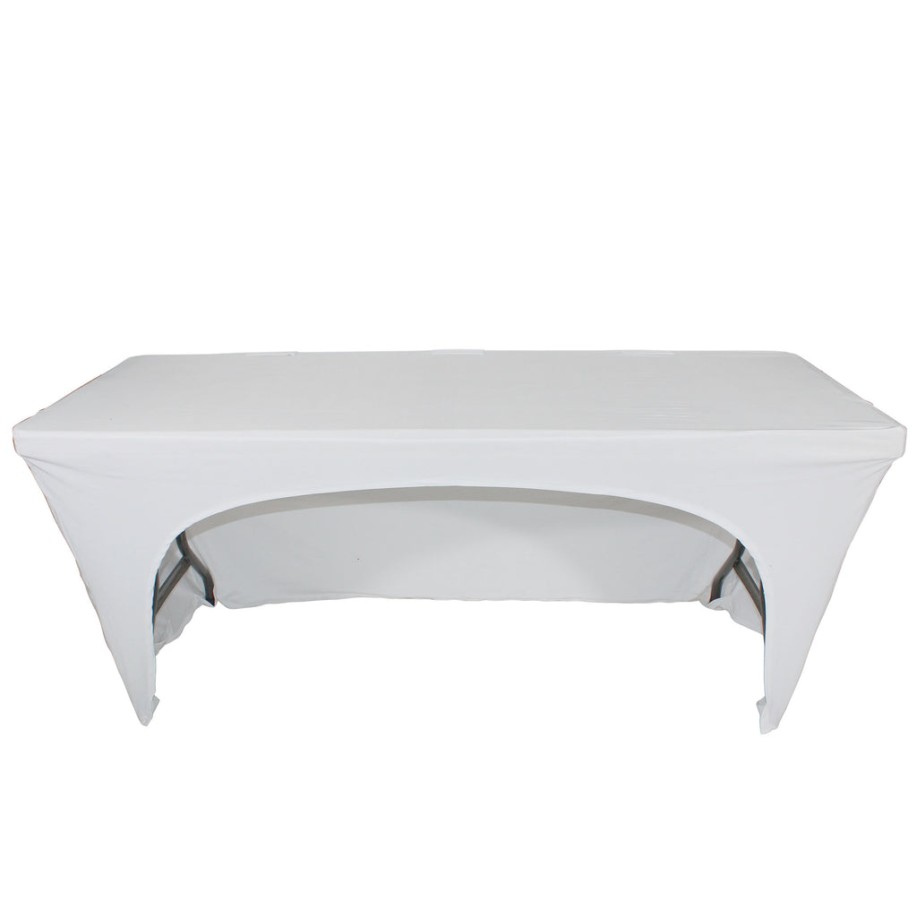 6 Ft. Open Back Spandex Table Cover Scrim - White