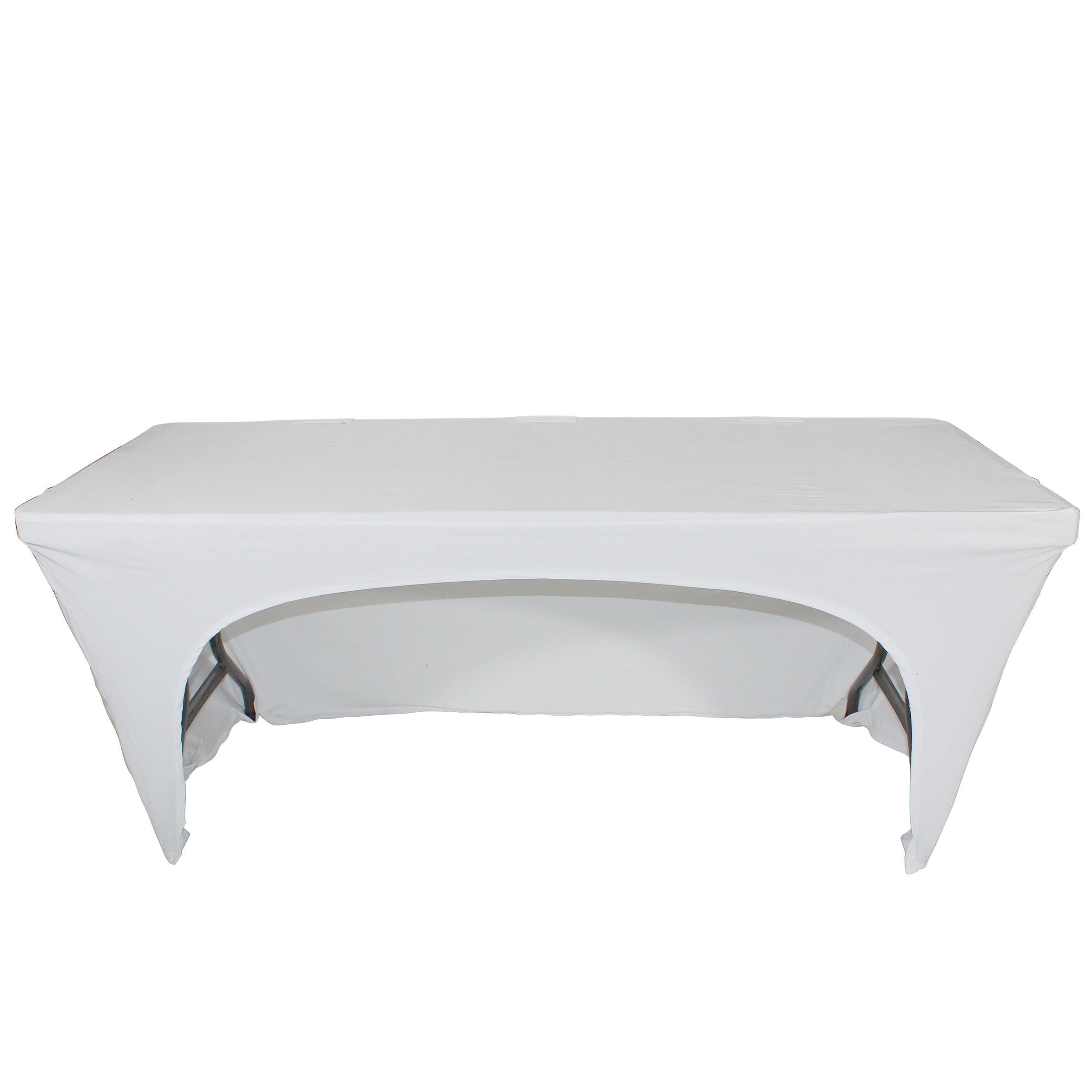 4 Ft. Open Back Spandex Table Cover Scrim - White