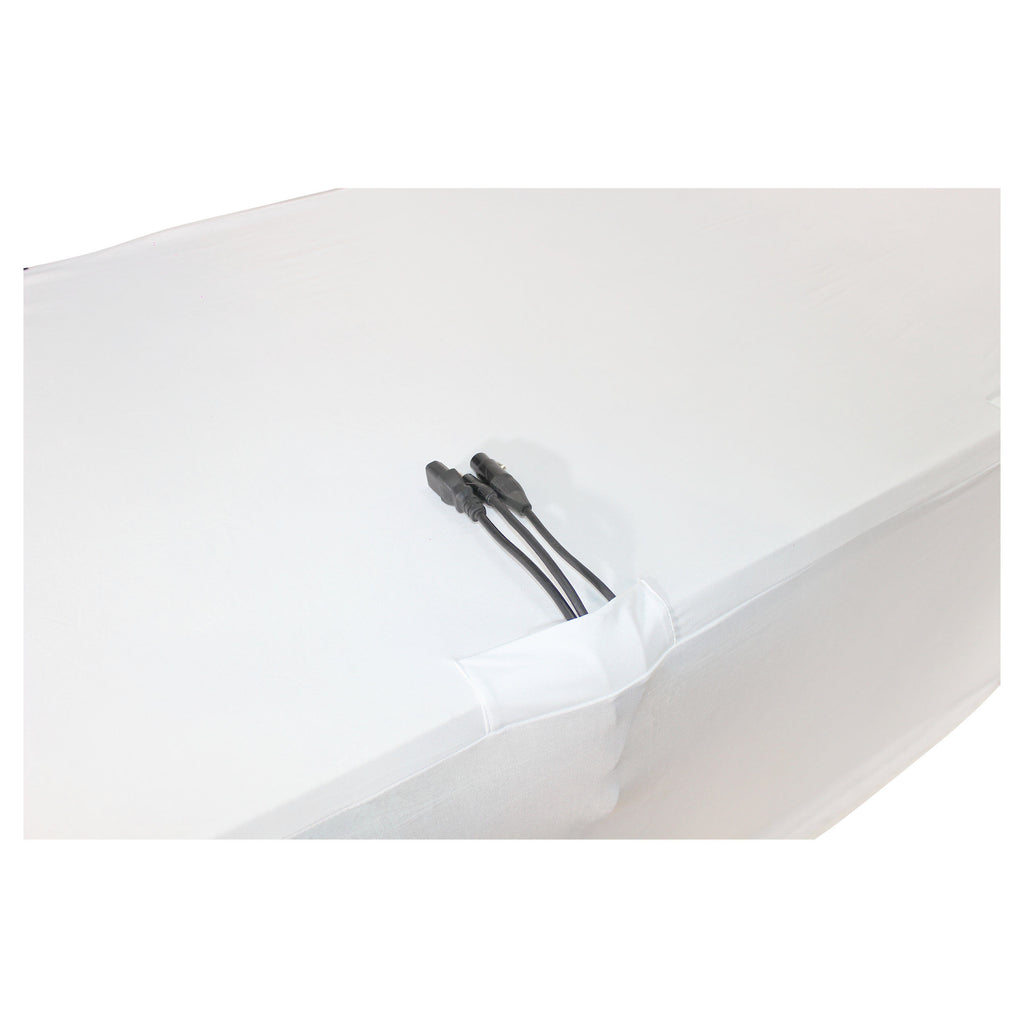 6 Ft. Open Back Spandex Table Cover Scrim - White