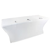 4 Ft. Open Back Spandex Table Cover Scrim - White