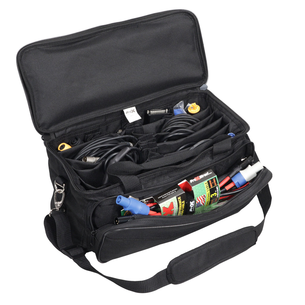 MANO™ Utility Carry Hand Bag Organizer with Dividers For Cables, LED Lighting, Tools, Mics, and Accessories.