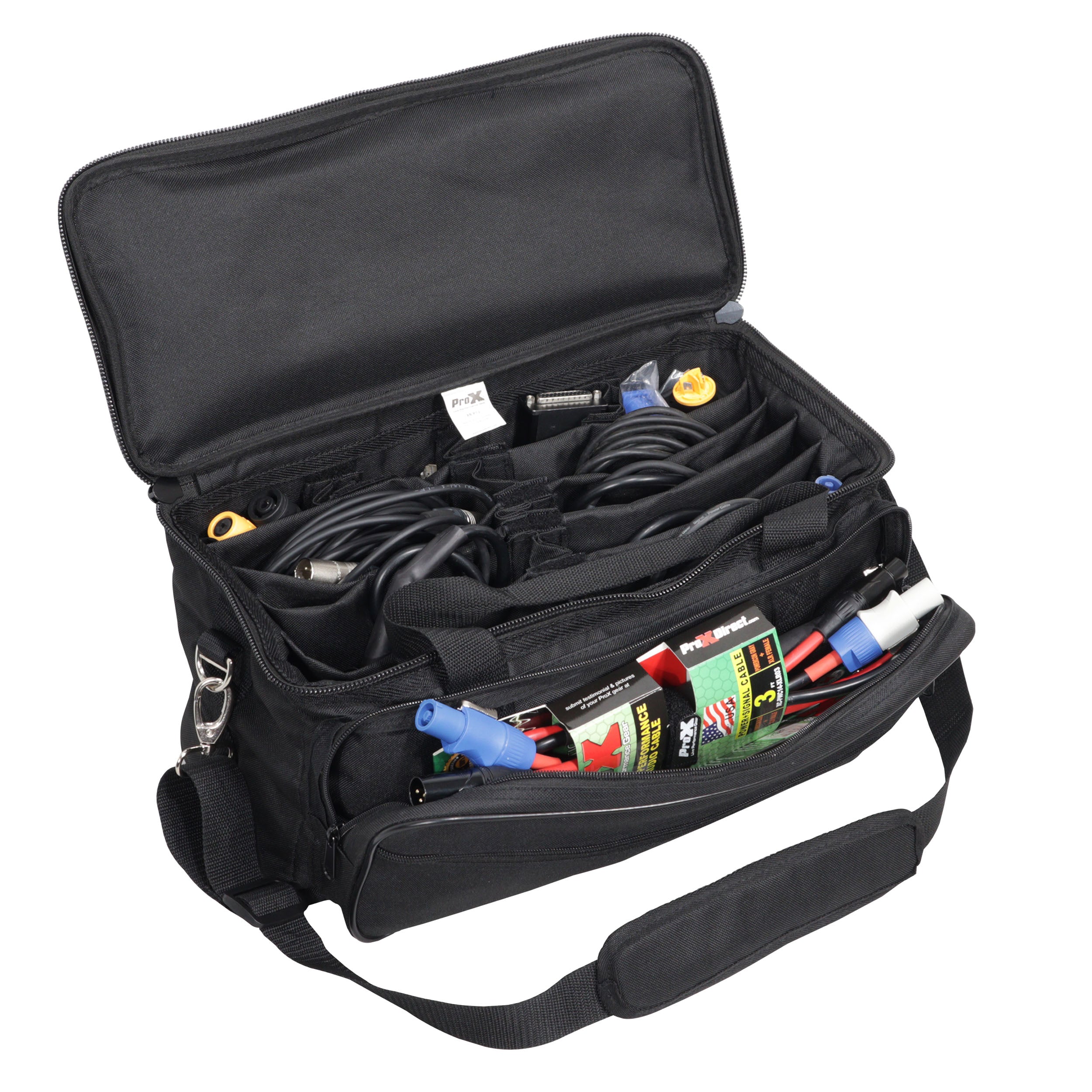 MANO™ Utility Carry Hand Bag Organizer with Dividers For Cables, LED Lighting, Tools, Mics, and Accessories.