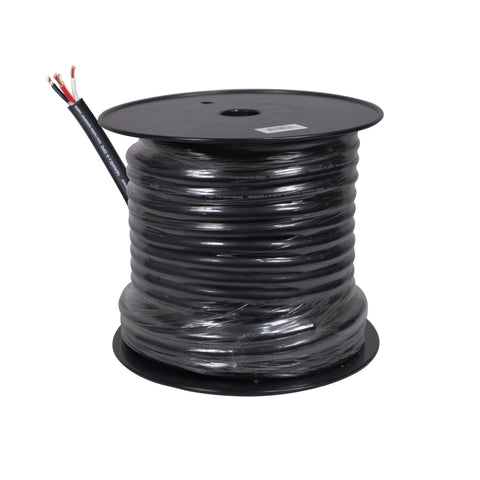 500 Ft. 12 AWG 4 Conductor Hybrid Passive Speaker Wire Bulk Cable Spool Black