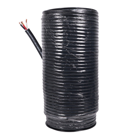 500 Ft. 12 AWG 4 Conductor Hybrid Passive Speaker Wire Bulk Cable Spool Black