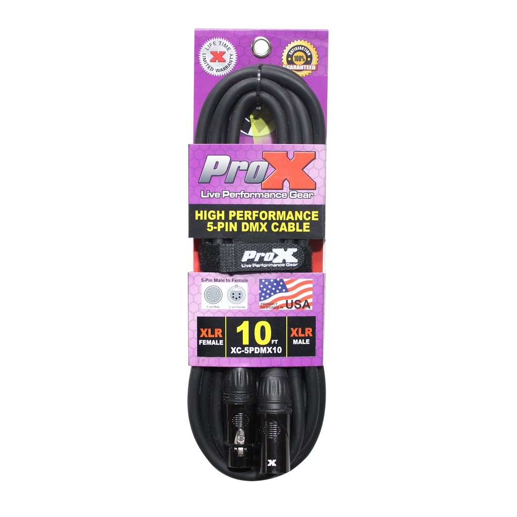 10 Ft. DMX XLR5-M to XLR5-F High Performance Cable