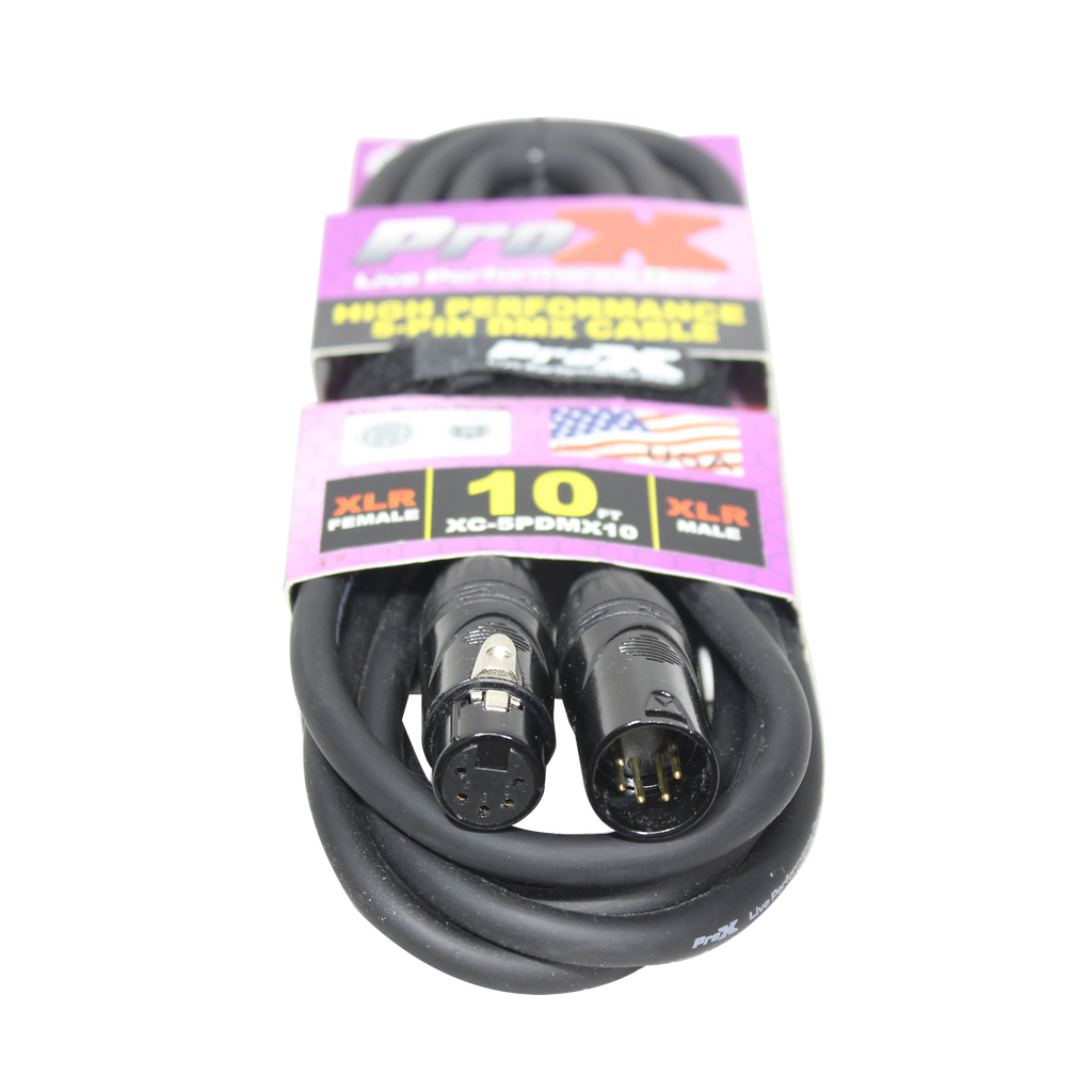 10 Ft. DMX XLR5-M to XLR5-F High Performance Cable