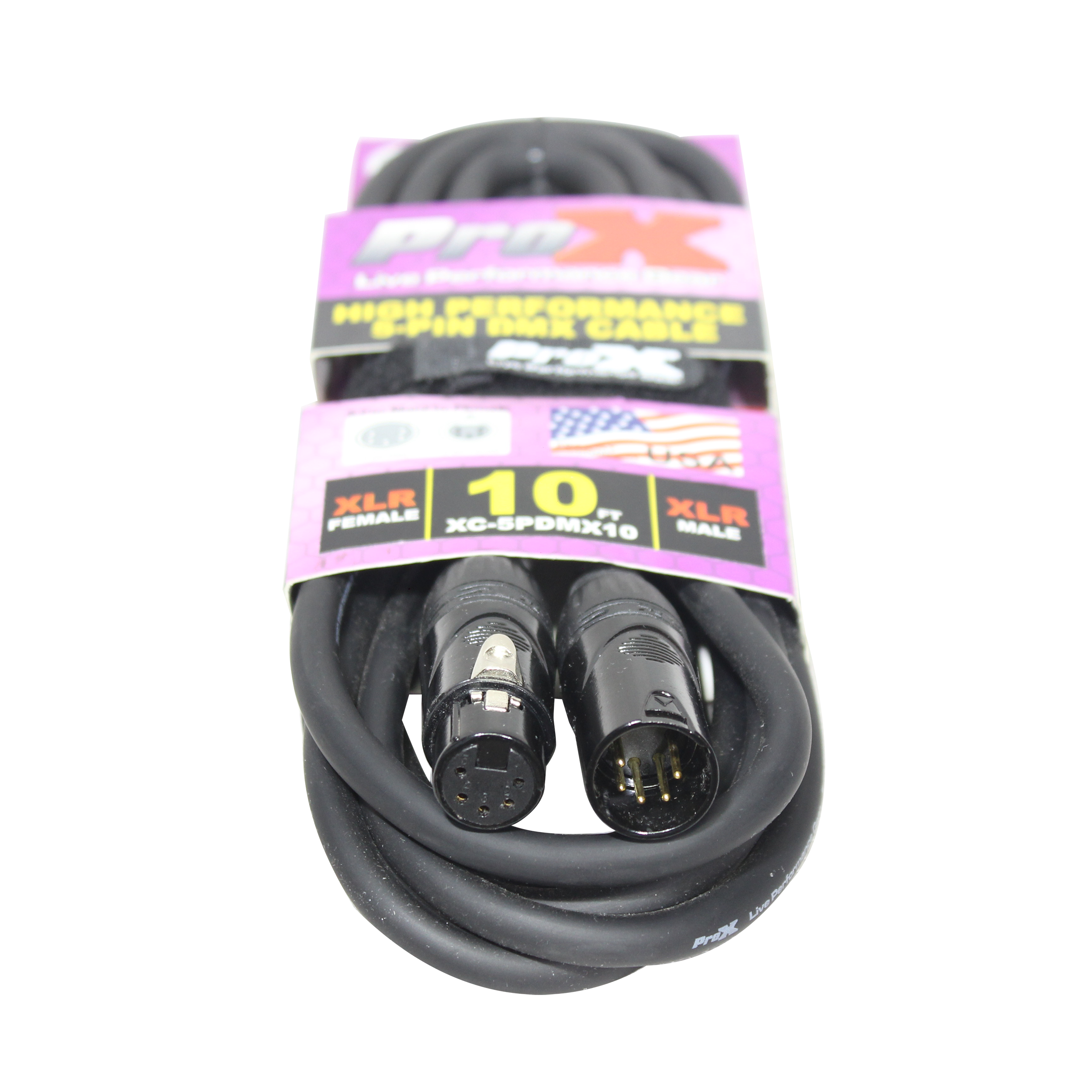 10 Ft. DMX XLR5-M to XLR5-F High Performance Cable