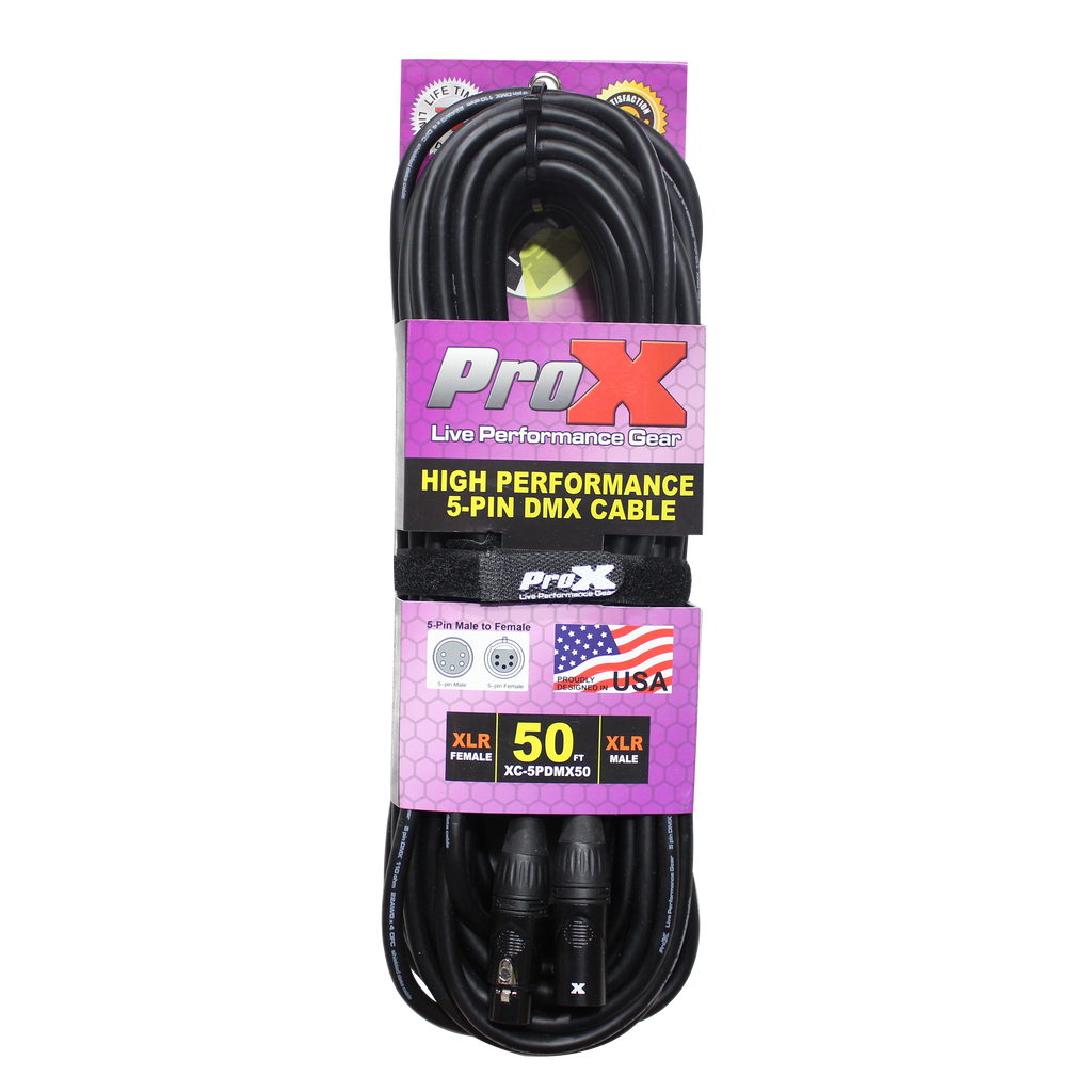50 Ft. DMX XLR5-M to XLR5-F High Performance Cable