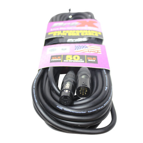 50 Ft. DMX XLR5-M to XLR5-F High Performance Cable