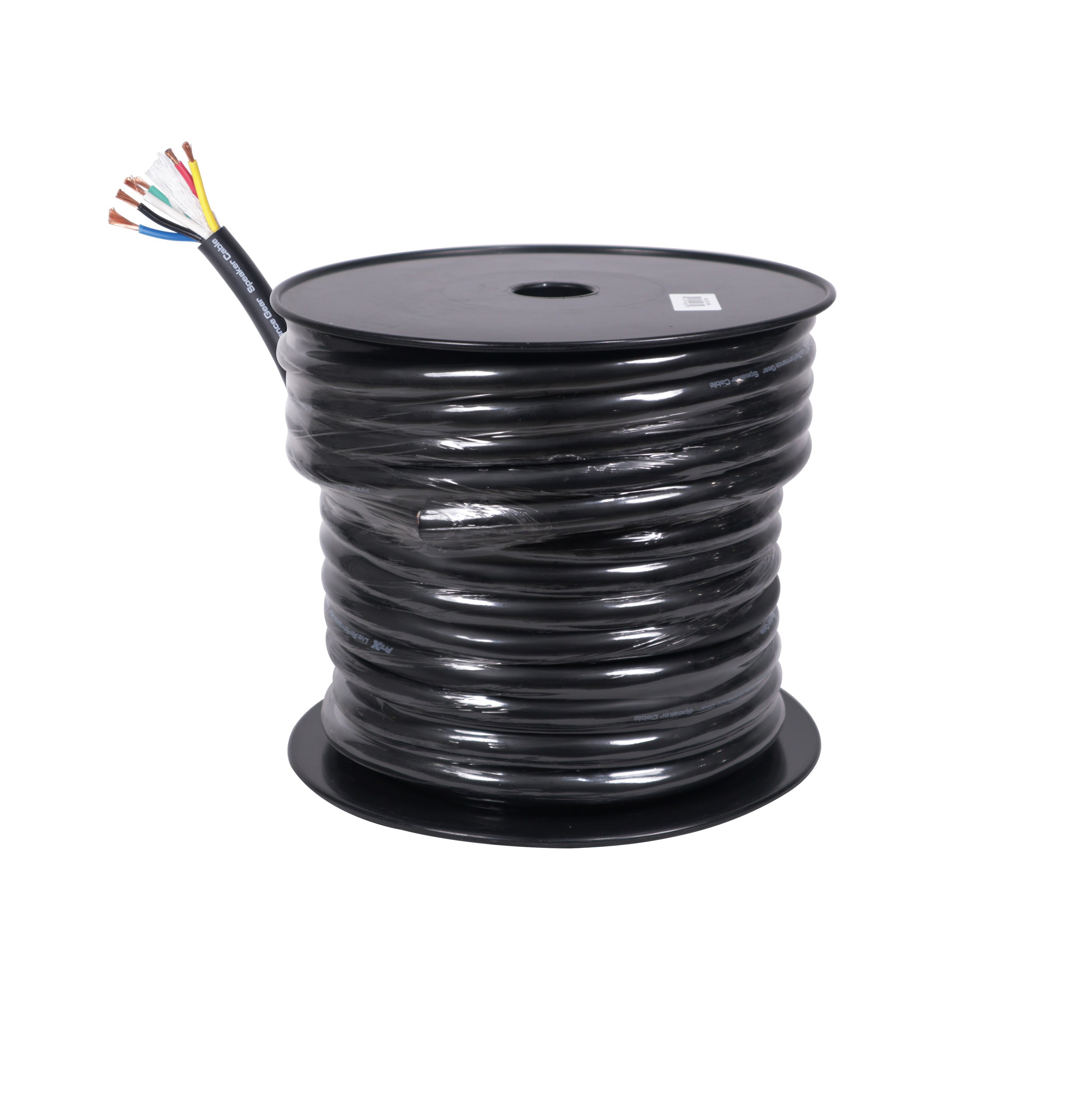 100 Ft. 12 AWG 6 Conductor Hybrid Passive Speaker Wire Bulk Cable Spool Black