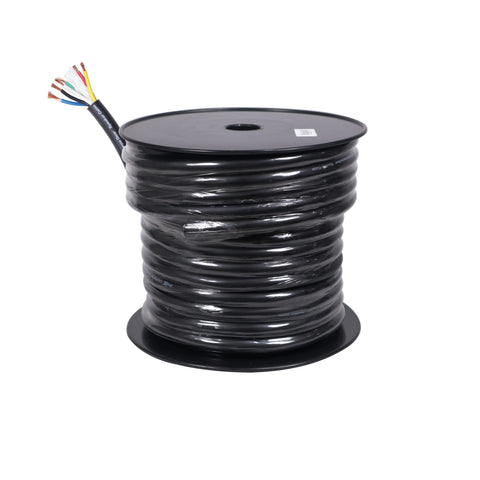 100 Ft. 12 AWG 6 Conductor Hybrid Passive Speaker Wire Bulk Cable Spool Black