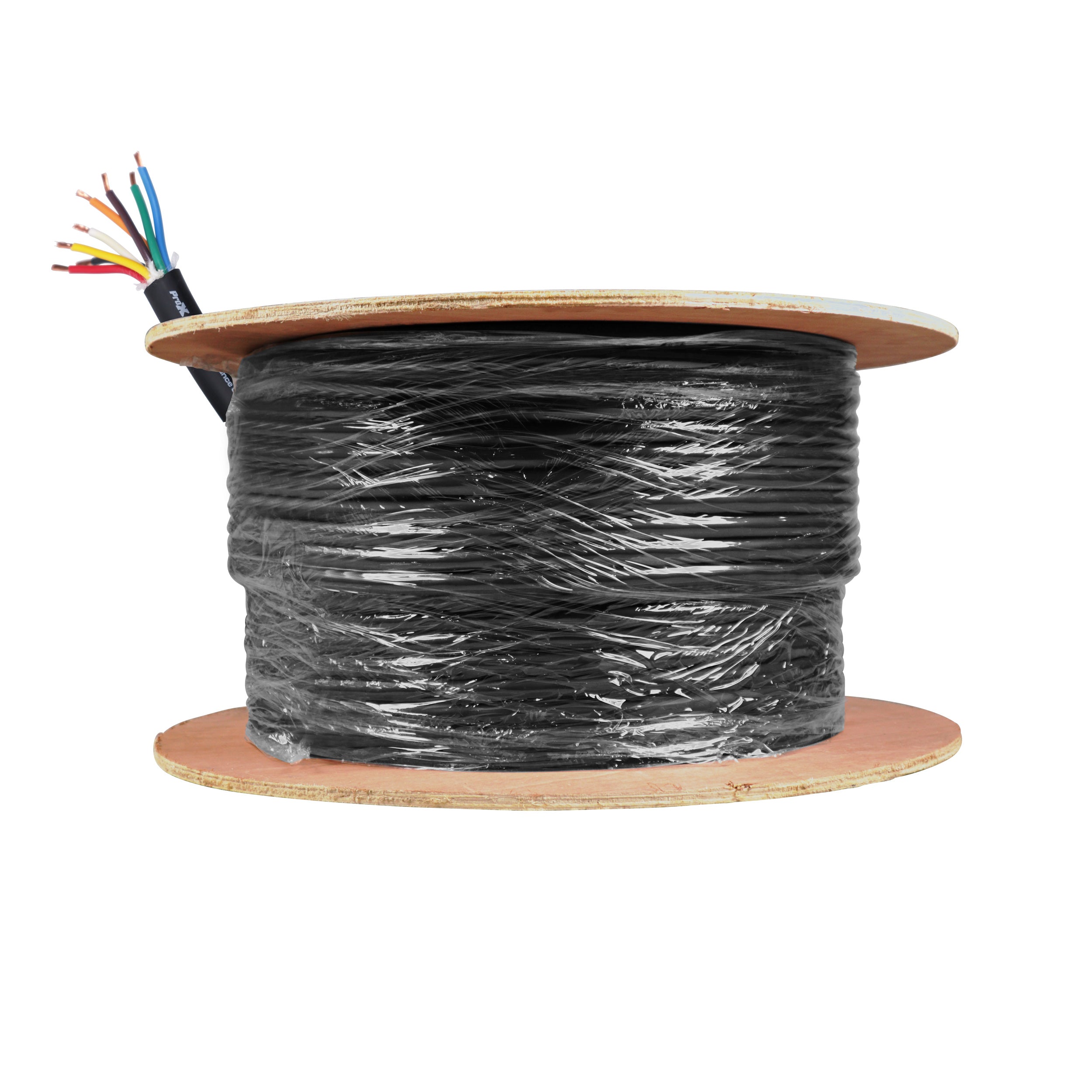 500 Ft. 12 AWG 8 Conductor Hybrid Passive Speaker Wire Bulk Cable Spool Black