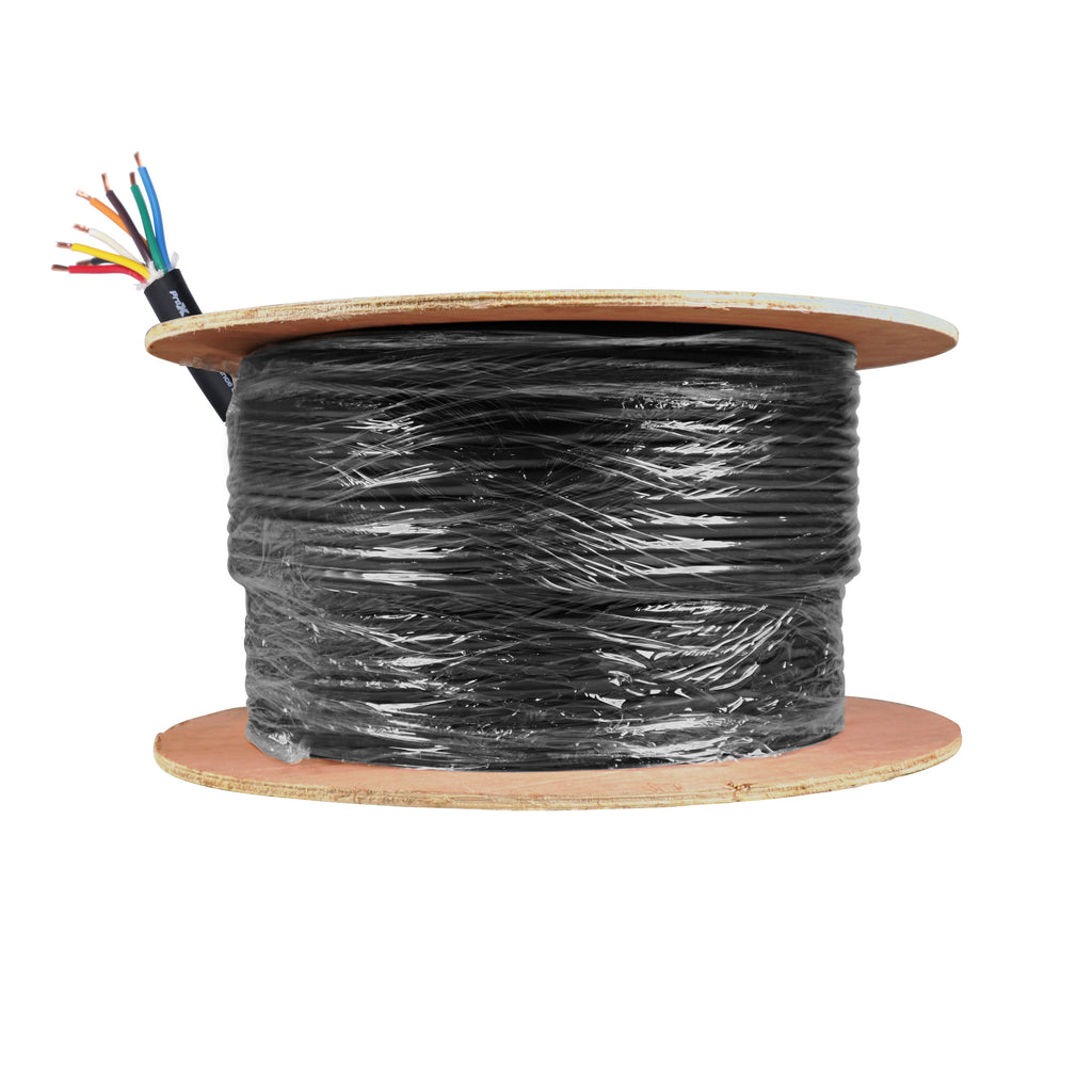 100 Ft. 12 AWG 8 Conductor Hybrid Passive Speaker Cable Wire Bulk Cable Spool Black