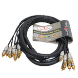 10' FT Premium 8 Channel Snake 8x RCA Male to 8x RCA Male Cable