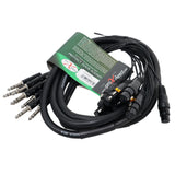 10' Ft High Performance 8-Channel Snake Cable XLR-F to 1/4" TRS Balanced Audio Cable