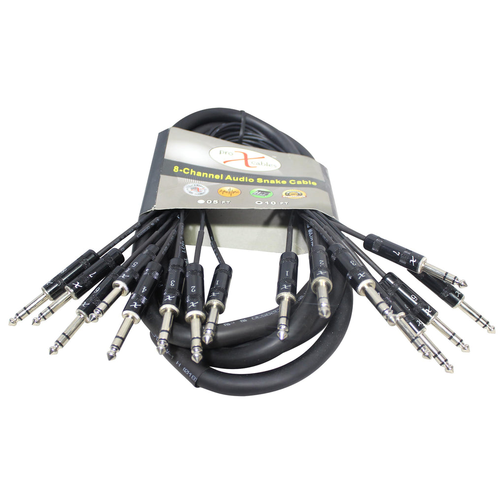 10 Ft. 8-Channel TRS-M to TRS-M Balanced Snake Cable