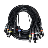 25' Ft. High Performance 8-Channel XLR-F to XLR-M Balanced Snake Audio Cable