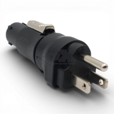 Edison Nema 515P Male to True1 Female Black locking Connector Power Coupler Adapter
