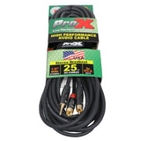 25' Ft High Performance 3.5mm 1/8” Mini TRS to Dual RCA-M Unbalanced Y-Cable