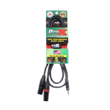 5 Ft. 3.5mm Mini TRS-M to Dual XLR3-M High Performance Audio Y Cable