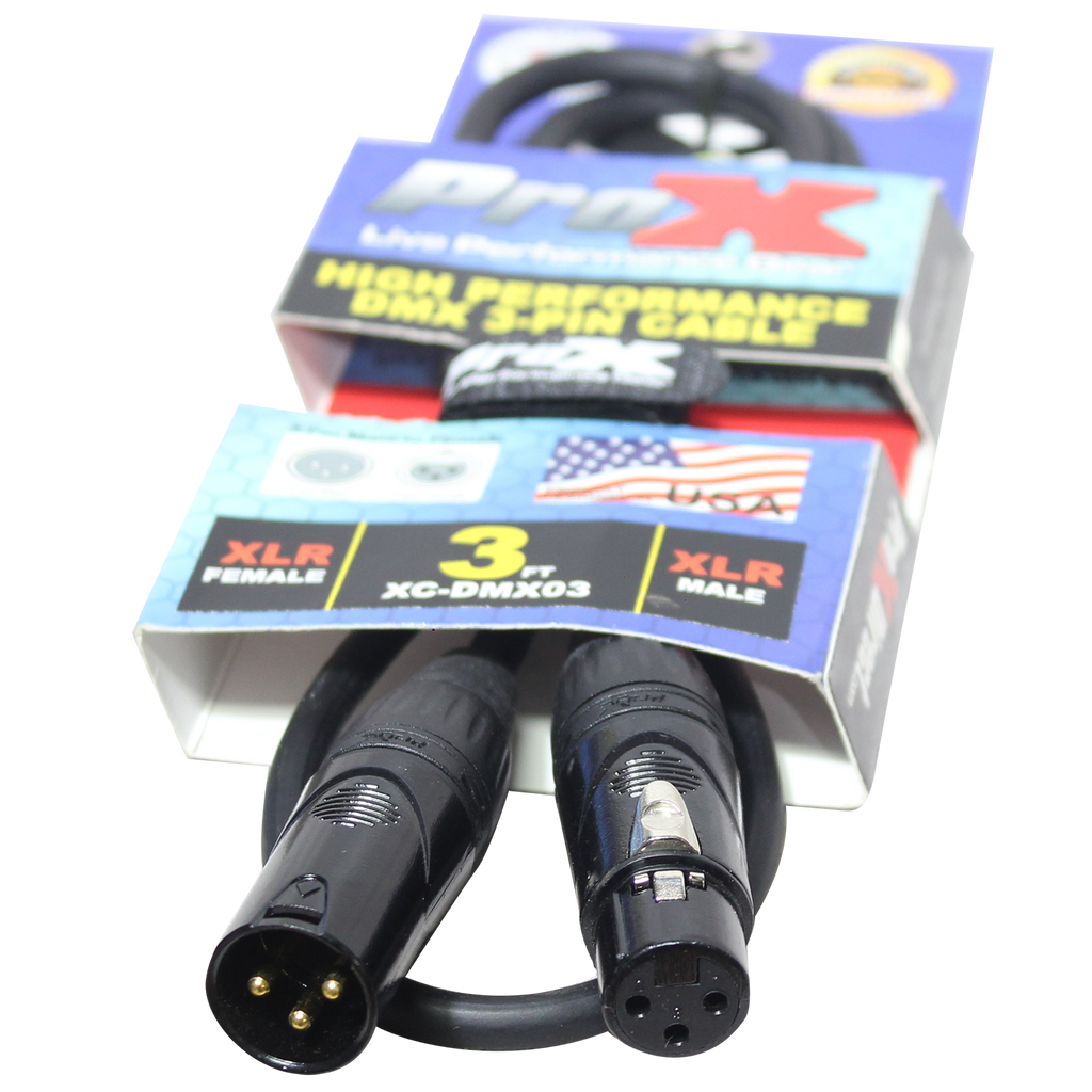 3 Ft. High Performance DMX Male 3-Pin to DMX Female 3-Pin Coupler Patch Cable