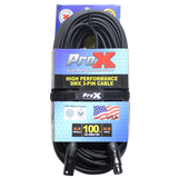100 Ft. High Performance DMX Male 3-Pin to DMX Female 3-Pin Coupler Patch Cable