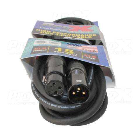 15 Ft. High Performance DMX Male 3-Pin to DMX Female 3-Pin Cable