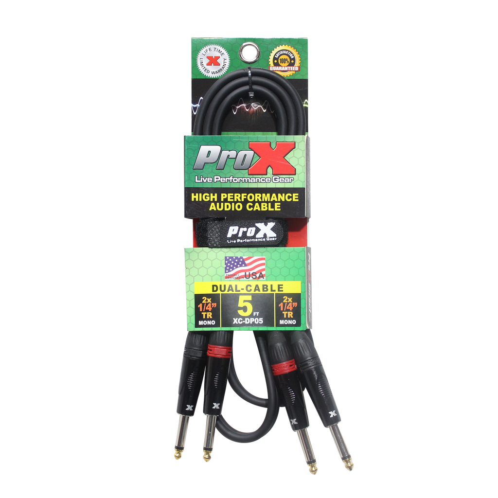 5' Ft. High Performance 1/4” TS Male to Dual 1/4” TS Male Unbalanced Audio Cable