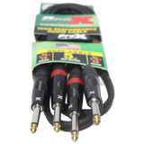 5' Ft. High Performance 1/4” TS Male to Dual 1/4” TS Male Unbalanced Audio Cable