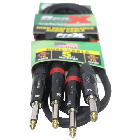 5' Ft. High Performance 1/4” TS Male to Dual 1/4” TS Male Unbalanced Audio Cable