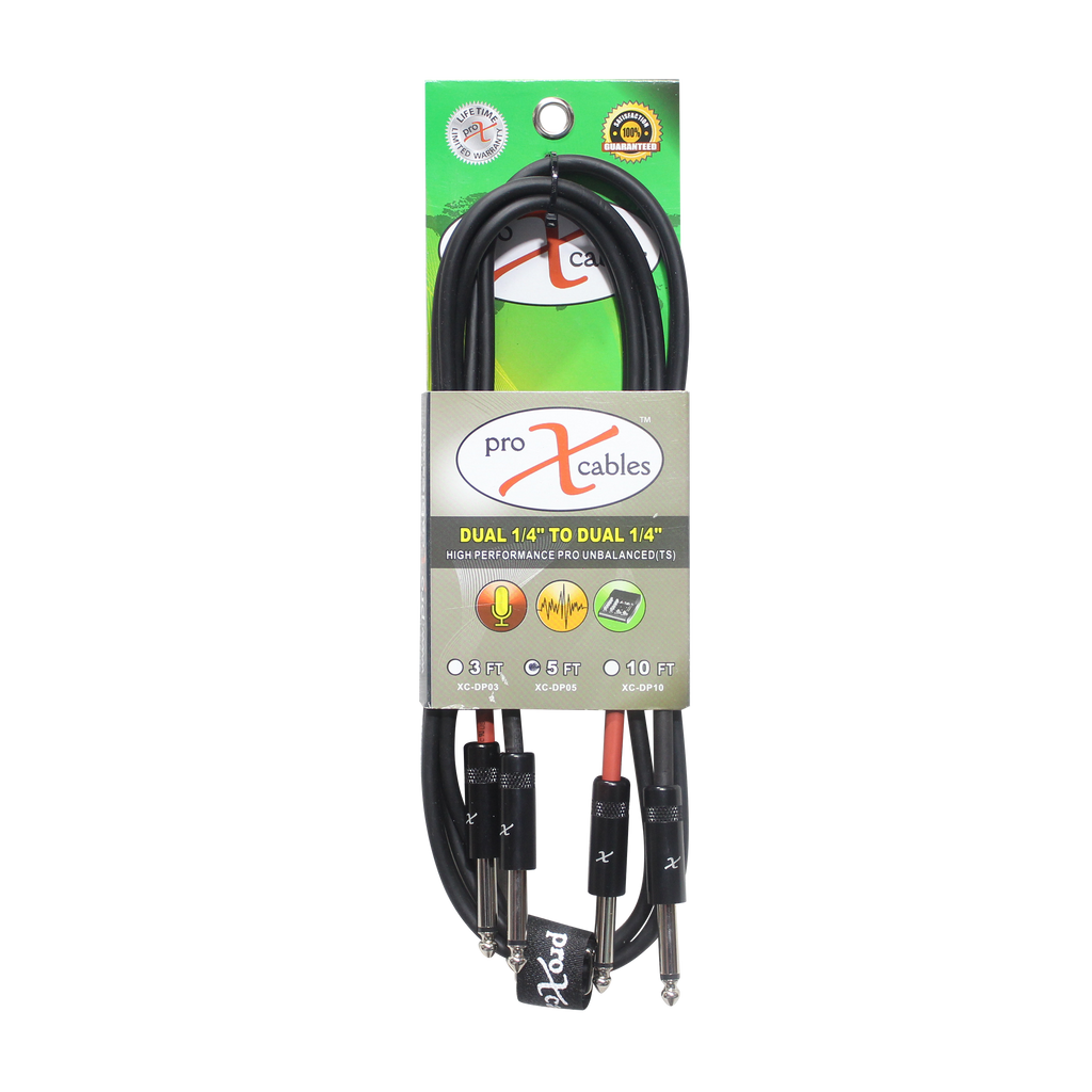 5' Ft. High Performance 1/4” TS Male to Dual 1/4” TS Male Unbalanced Audio Cable