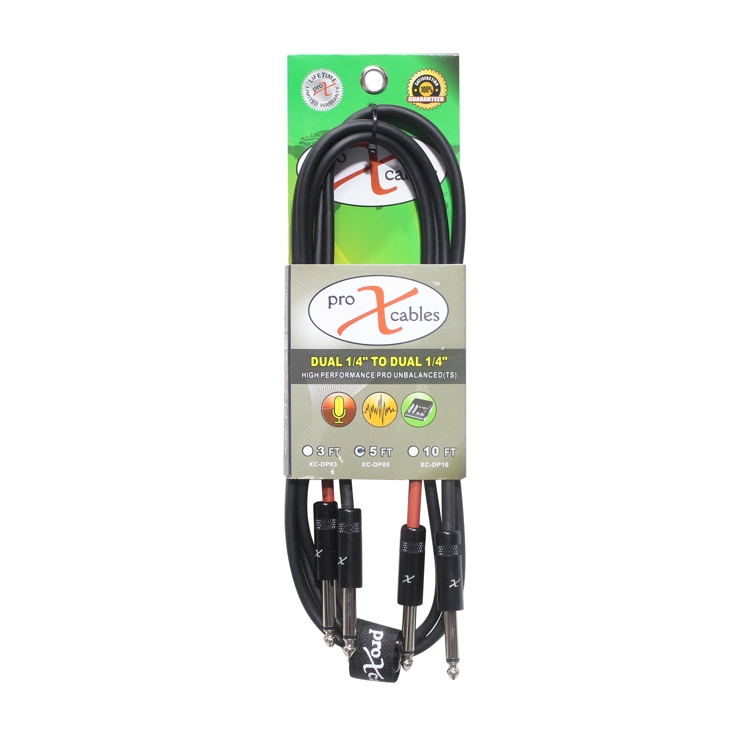 5' Ft. High Performance 1/4” TS Male to Dual 1/4” TS Male Unbalanced Audio Cable