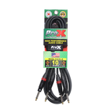 10' Ft. High Performance 1/4” TS Male to Dual 1/4” TS Male Unbalanced Audio Cable