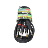 10' Ft. High Performance 1/4” TS Male to Dual 1/4” TS Male Unbalanced Audio Cable