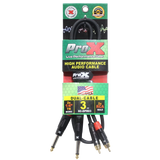 3' Ft. High Performance 1/4” Male TS to Dual RCA Male Unbalanced Audio Cable