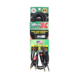 5' Ft. High Performance 1/4” Male TS to Dual RCA Male Unbalanced Audio Cable