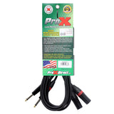 10' Ft. High Performance Dual 1/4” TS Male to Dual XLR Male Unbalanced Audio Cable