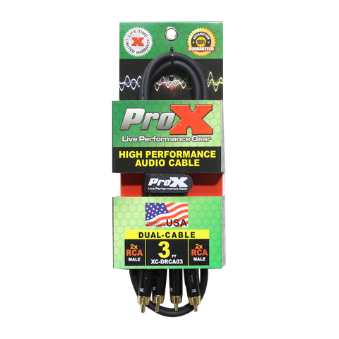 3' Ft. High Performance RCA Male to RCA Male Balanced Audio Cable