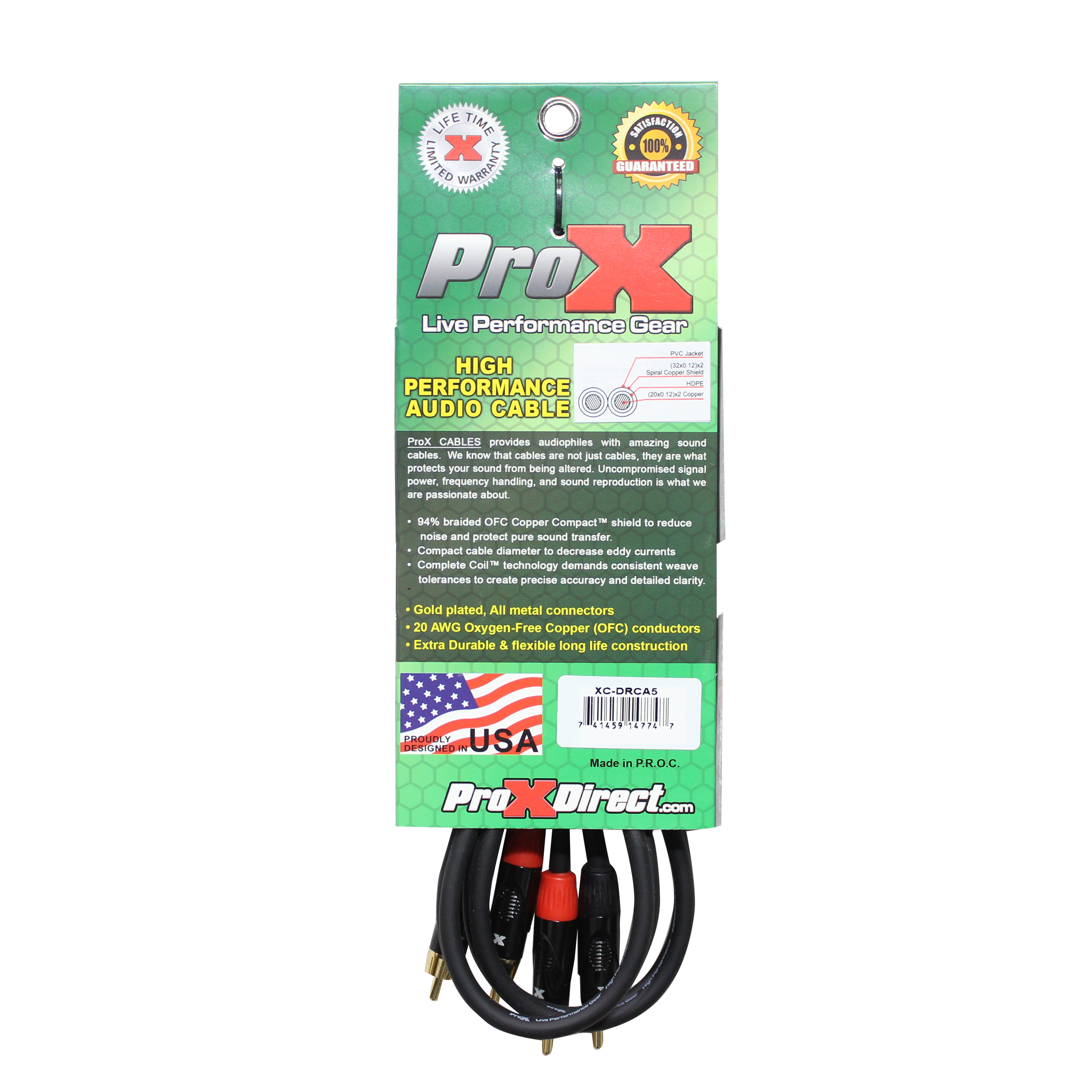 5' Ft. High Performance RCA Male to RCA Male Balanced Audio Cable