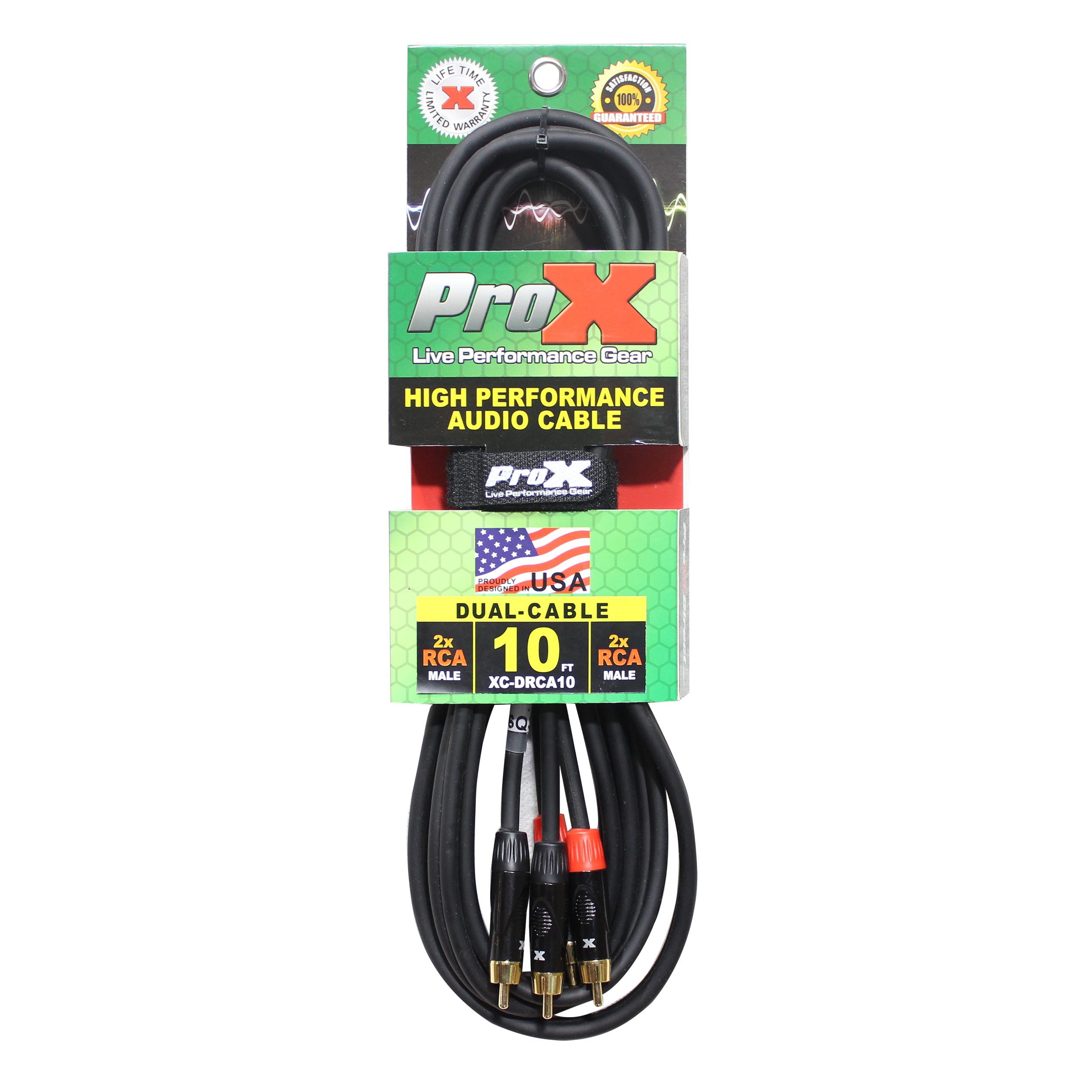 10' Ft. High Performance RCA Male to RCA Male Balanced Audio Cable