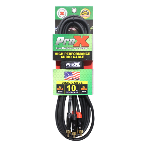 10' Ft. High Performance RCA Male to RCA Male Balanced Audio Cable