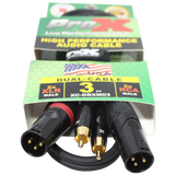 3' Ft. Premium Dual XLR to Dual RCA Audio Cable