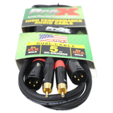 5 Ft. Unbalanced Dual RCA-M to Dual XLR3-M High Performance Audio Cable