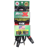 3 Ft. Balanced Dual 1/4" TRS-M to Dual XLR3-F High Performance Audio Cable